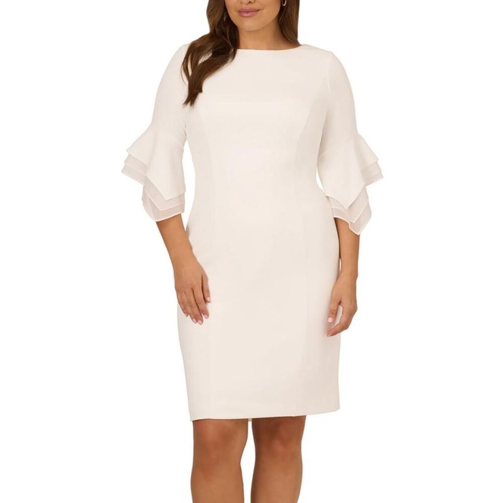 Adrianna Papell Cream Bell Sleeve Dress
